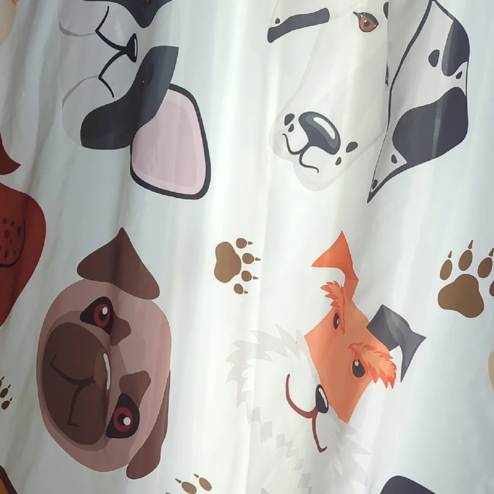 Dog Pattern Shower Curtain - Multicolor
